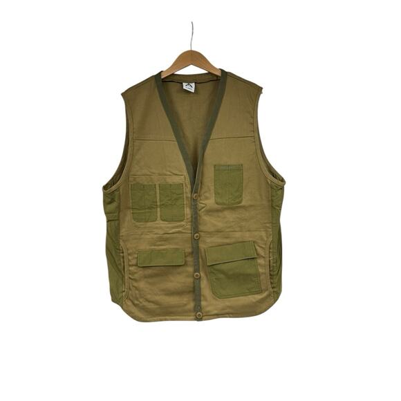 Wasted Collective Cargo Field Vest Hunting Green Organic Cotton Japan Made XL - Picture 1 of 7